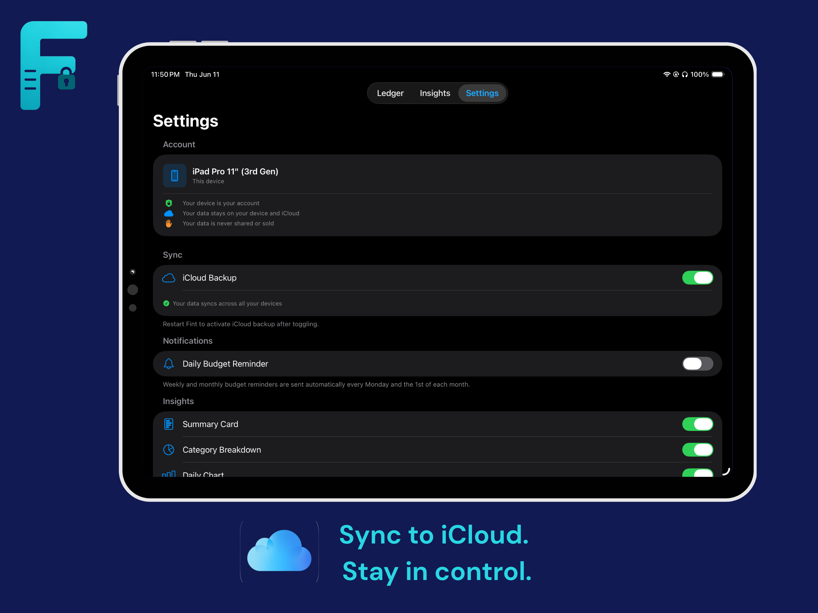 iCloud sync on iPad