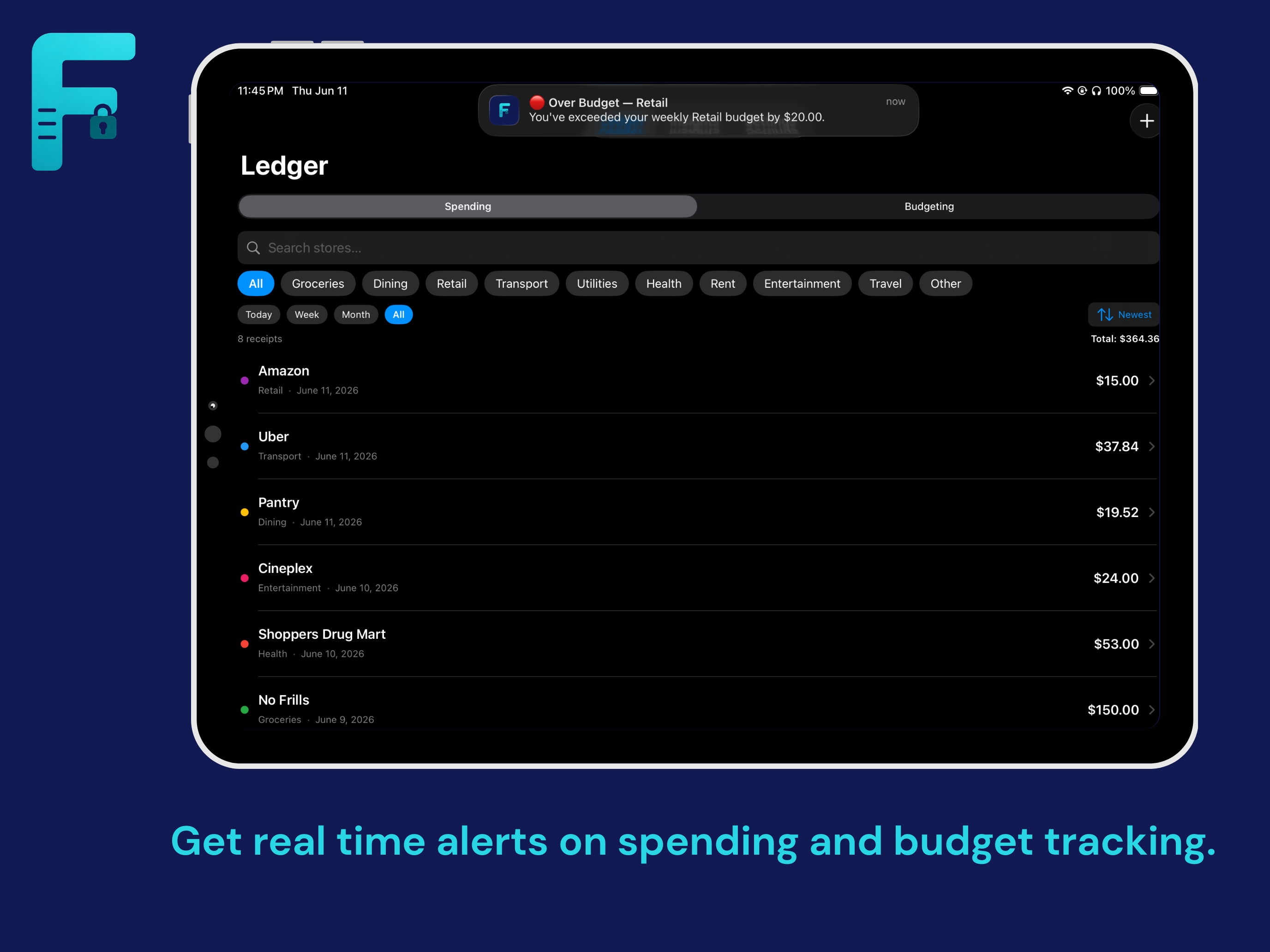 Real-time alerts on iPad