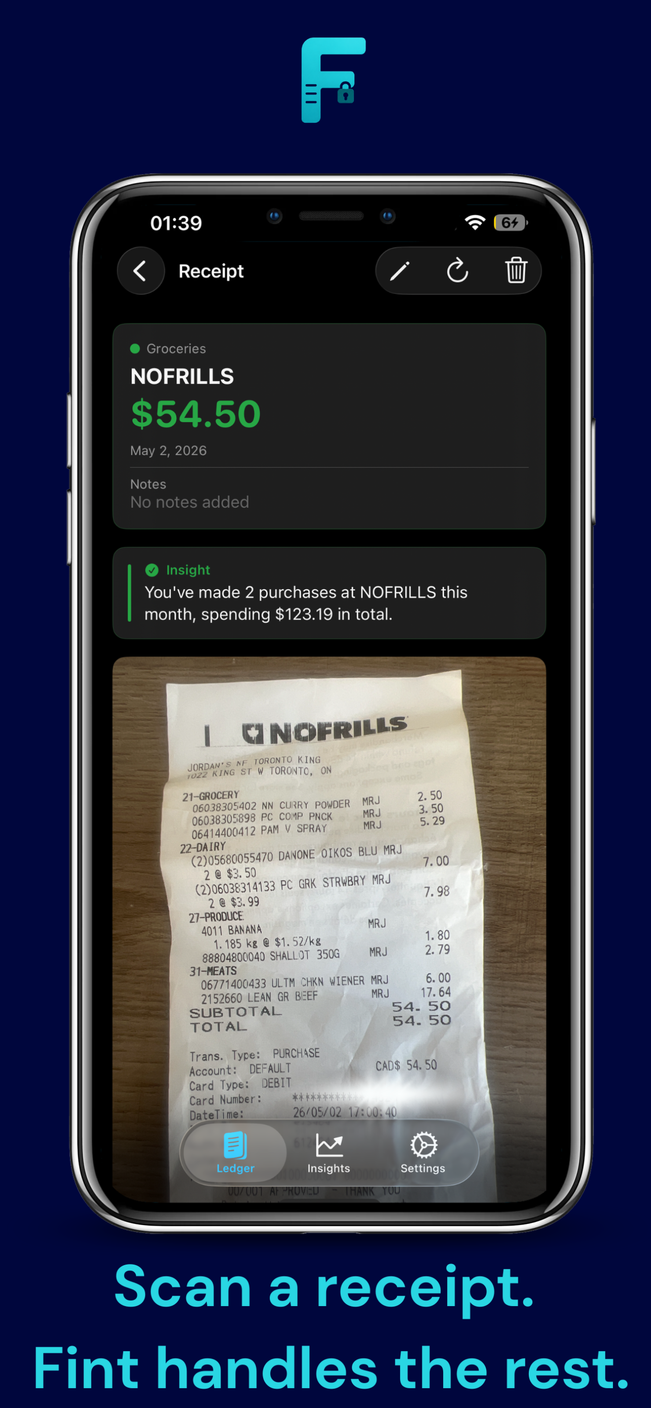 Scan a receipt